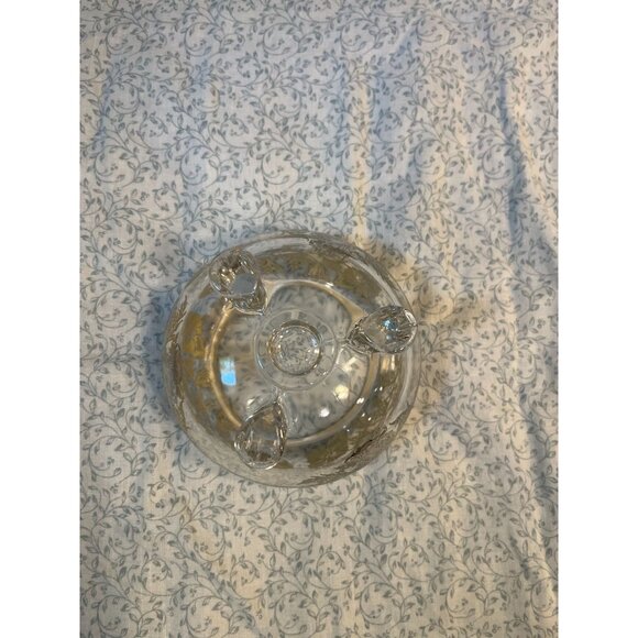 Viking Glass 3 Footed Flowerlite Silver City Poppy Overlay MCM Glass Frog - Picture 7 of 16